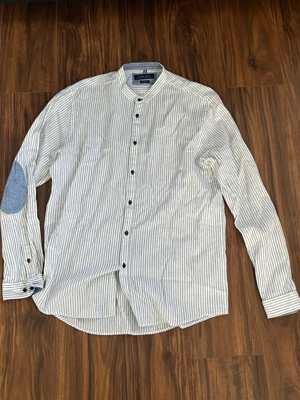 Pack of XL Men’s Button Up H&M/Zara White Shirt Blue Strip - Picture 2 of 7